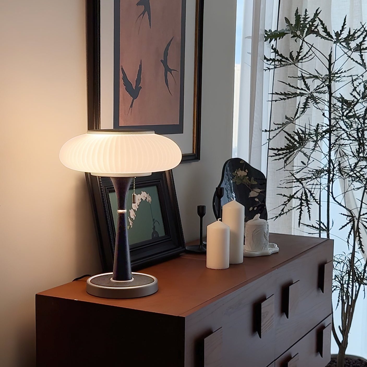 Noelia – Retro Tischlampe aus Holz