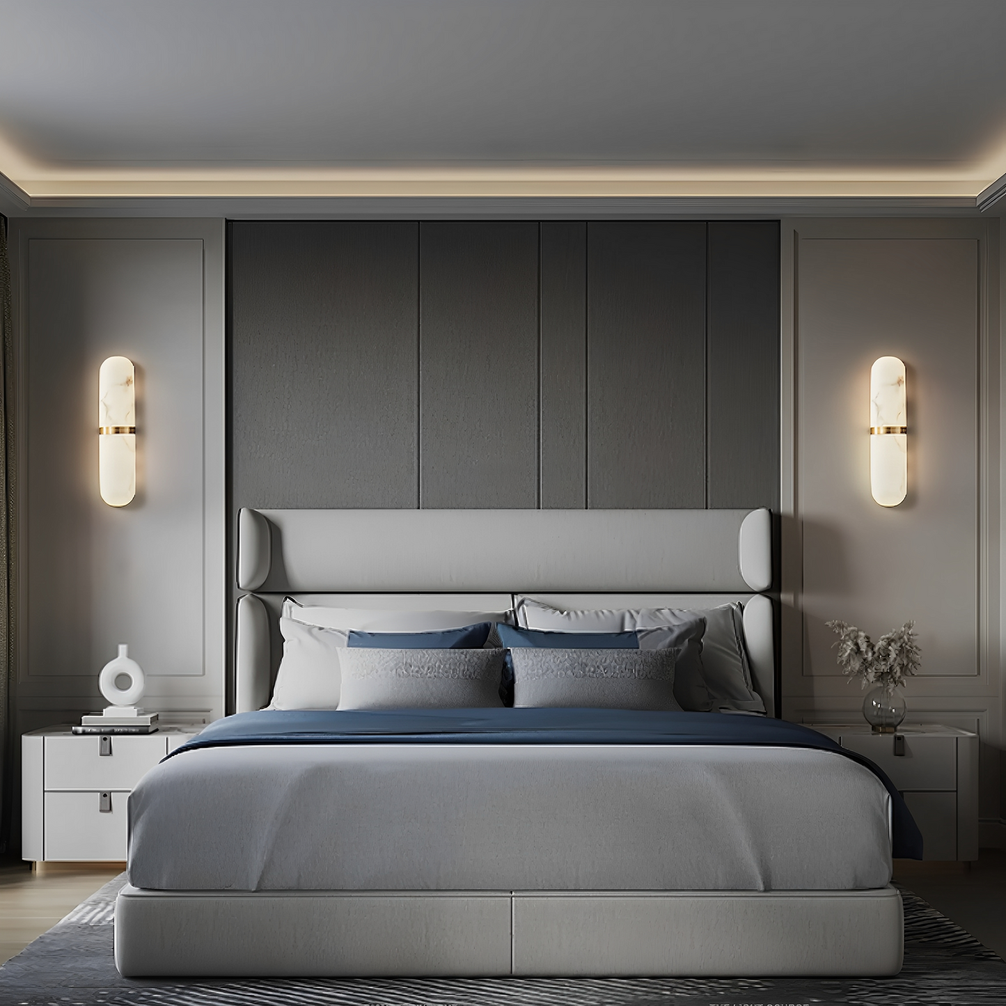 Serena – Wandlampe mit Marmor-Look im Stil des leichten Luxus