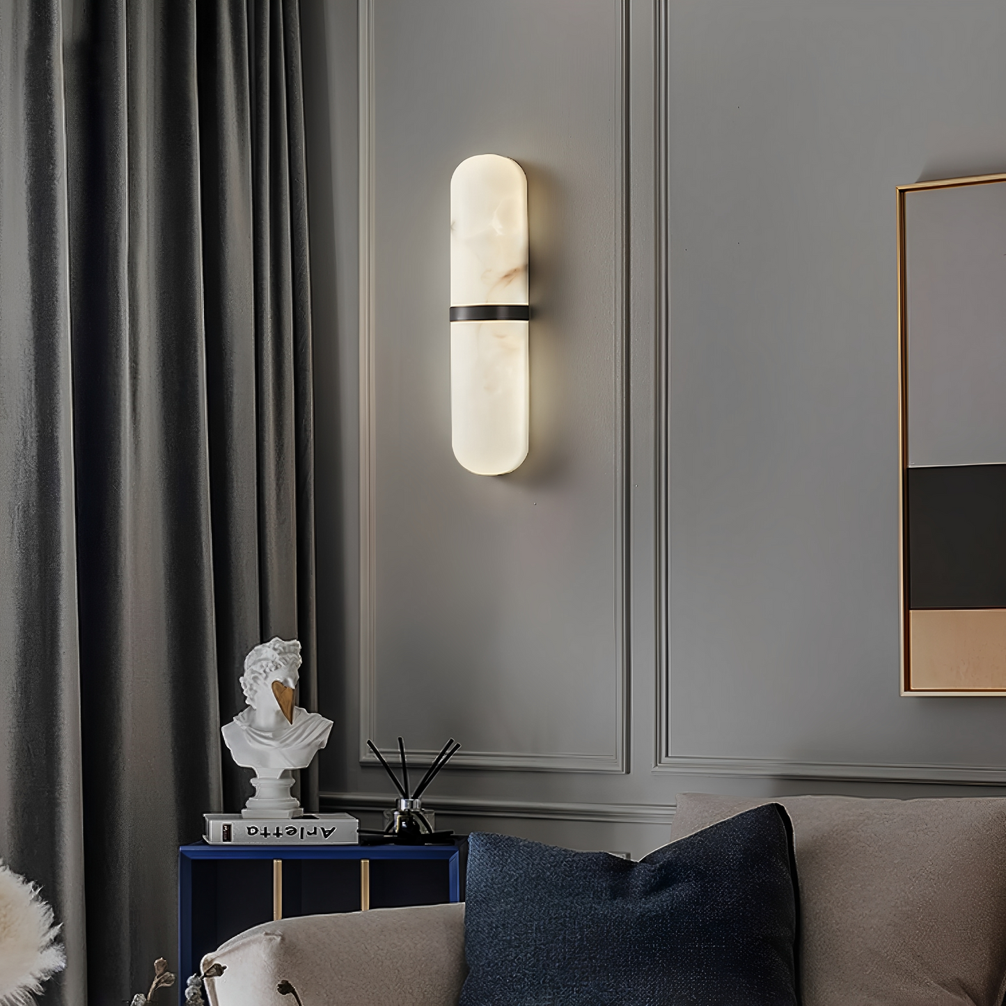Serena – Wandlampe mit Marmor-Look im Stil des leichten Luxus