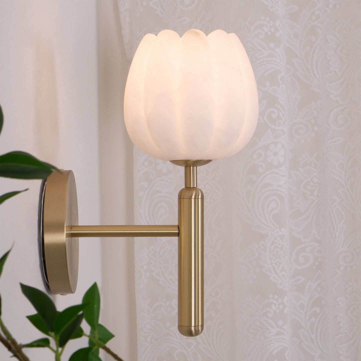 Mei – Kupfer-Marmor Wandlampe