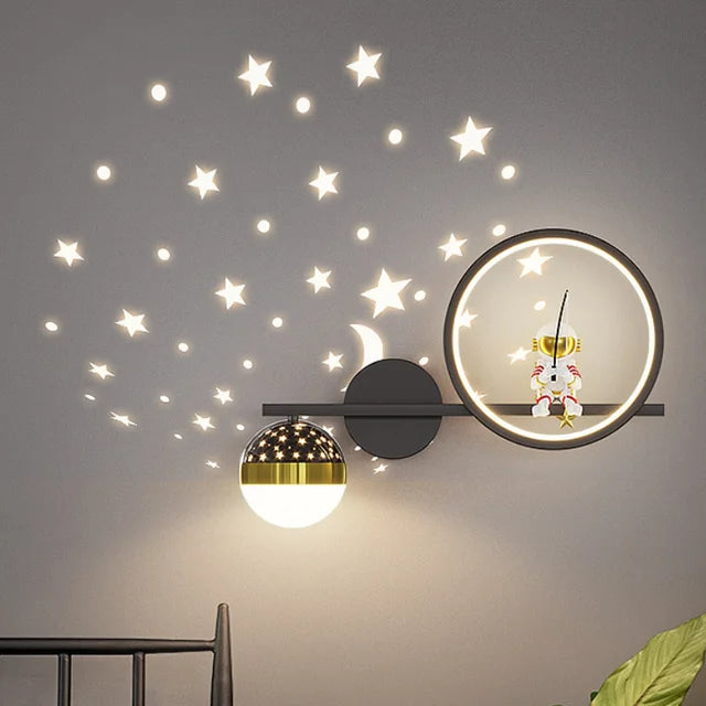 Astronaut Star Sky Kinderwandlampe