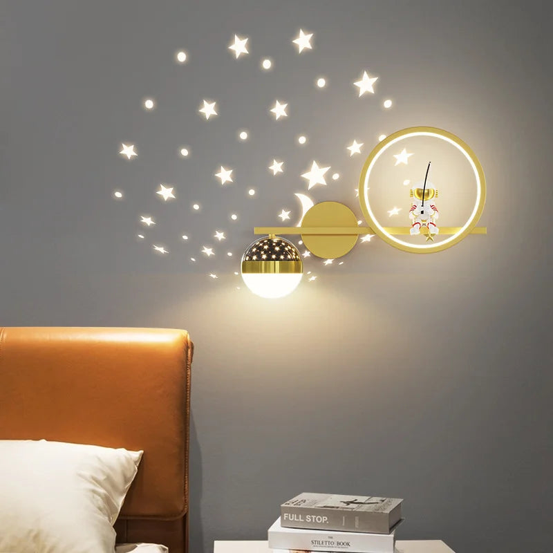 Astronaut Star Sky Kinderwandlampe