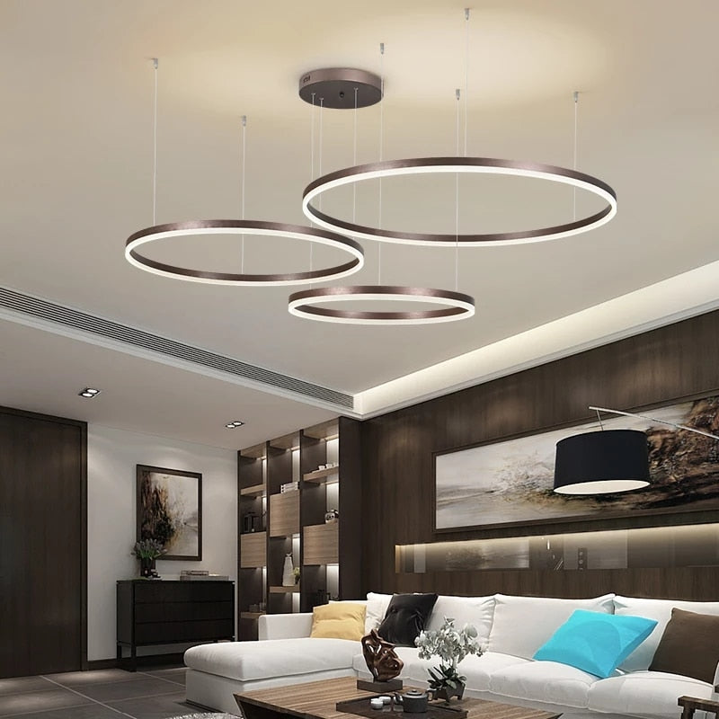 RingGlanz - Deckenkronleuchter mit LED-Kreisen