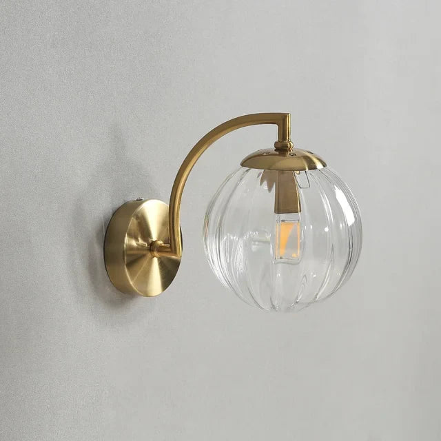 Runde moderne Nachttisch-Wandlampe aus Glas