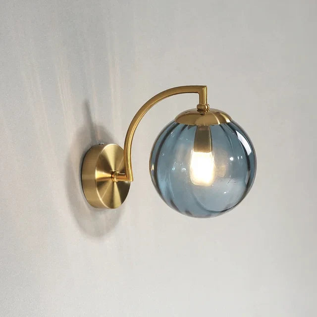 Runde moderne Nachttisch-Wandlampe aus Glas