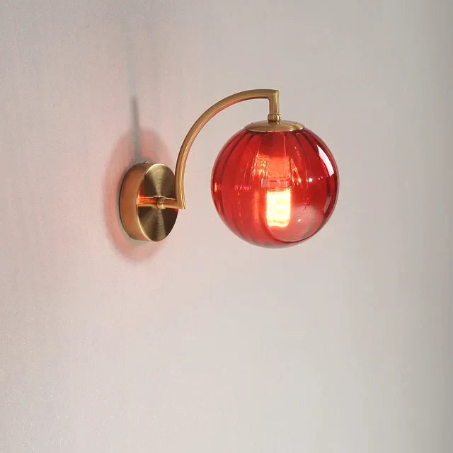 Runde moderne Nachttisch-Wandlampe aus Glas