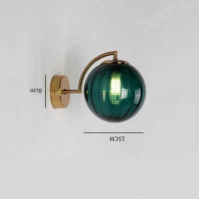 Runde moderne Nachttisch-Wandlampe aus Glas