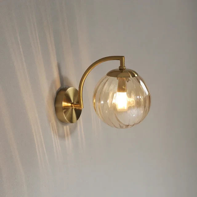 Runde moderne Nachttisch-Wandlampe aus Glas