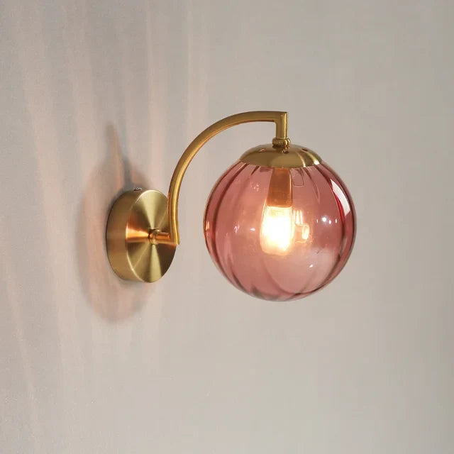 Runde moderne Nachttisch-Wandlampe aus Glas