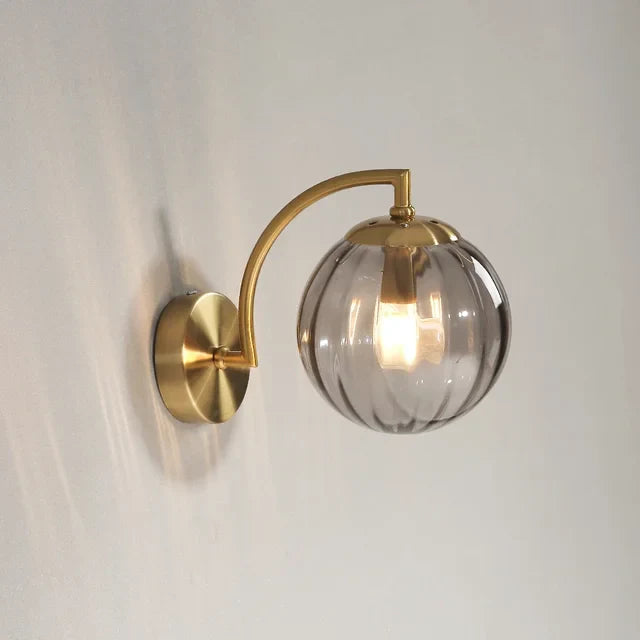 Runde moderne Nachttisch-Wandlampe aus Glas