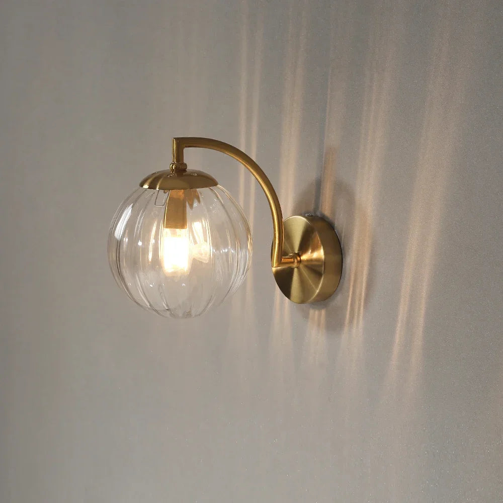 Runde moderne Nachttisch-Wandlampe aus Glas