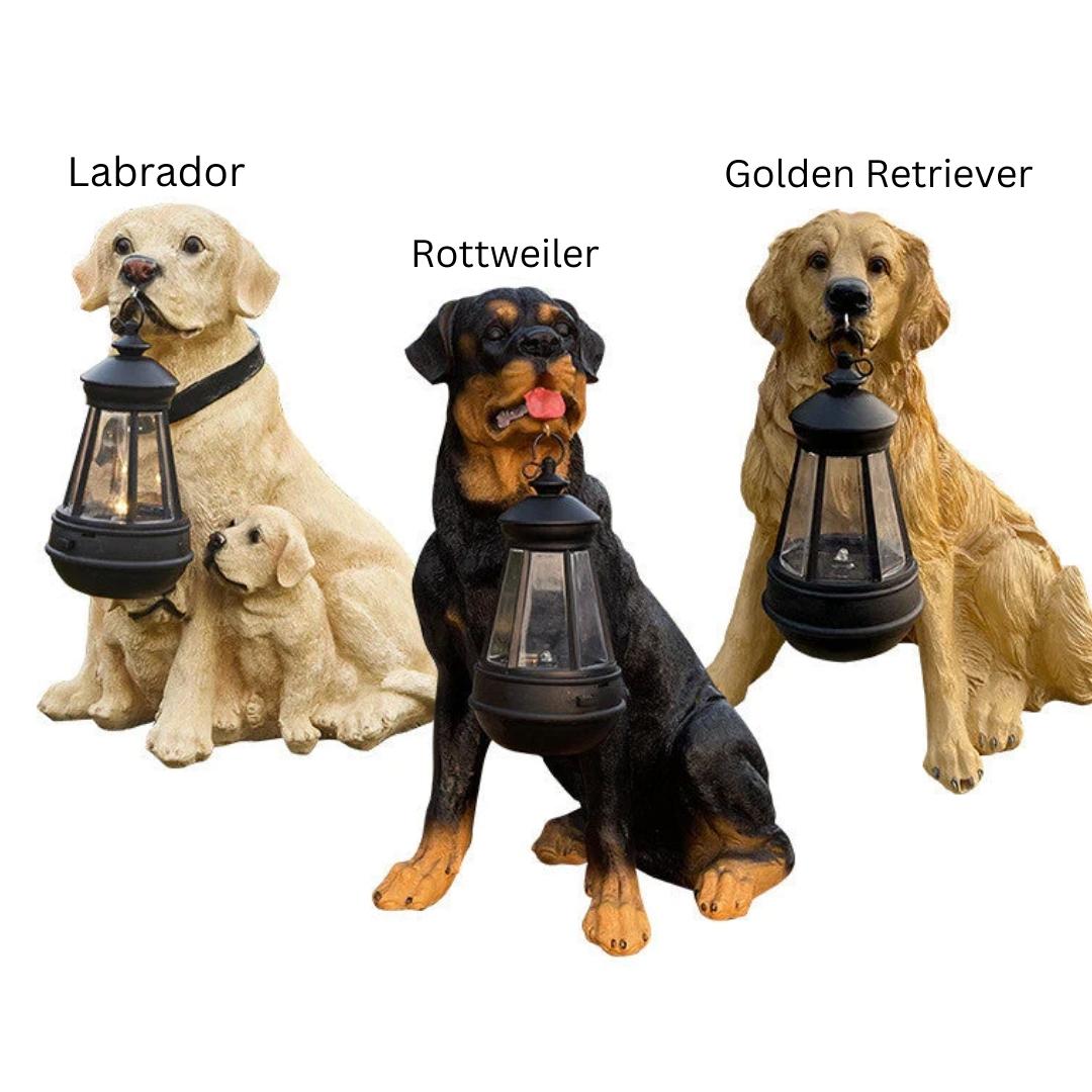 PawGlow – Solarbetriebene Hundestatue mit LED-Beleuchtung