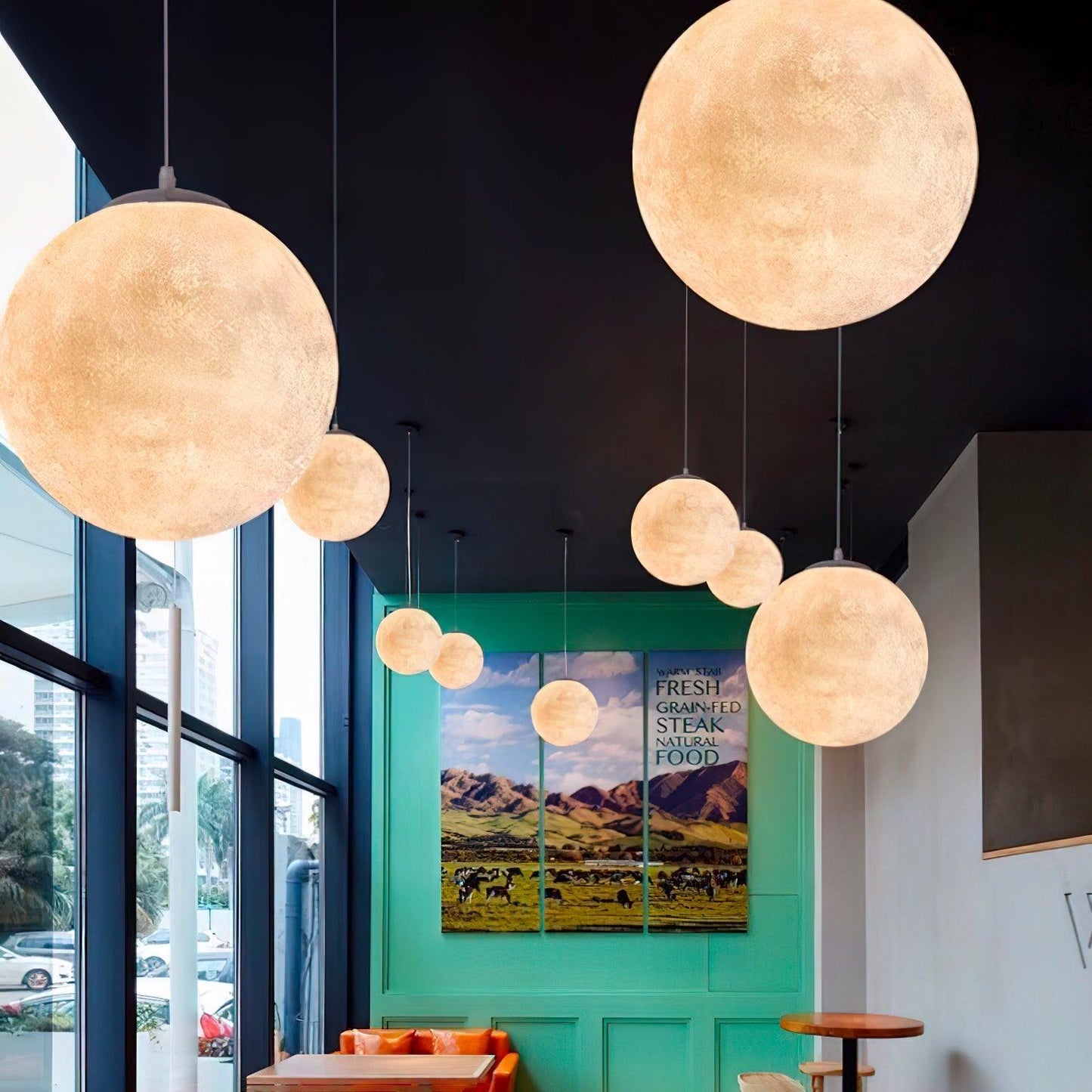 MondMagie – Hängeleuchte im schimmernden Vollmond-Design