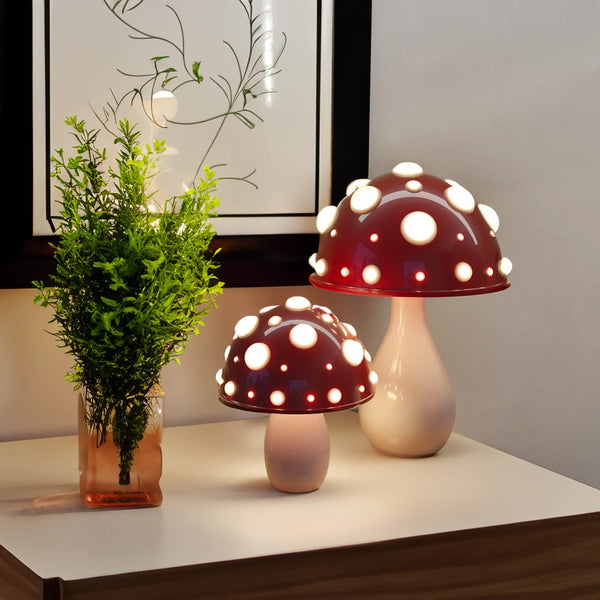 Kira – Dekorative Pilz-Tischlampe mit Dimmfunktion