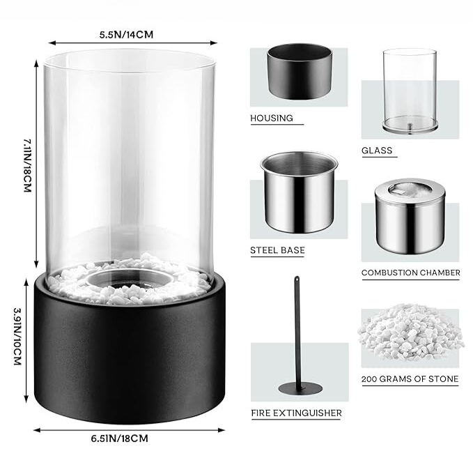 Lumea – Tragbare Glas-Tischfeuerlampe