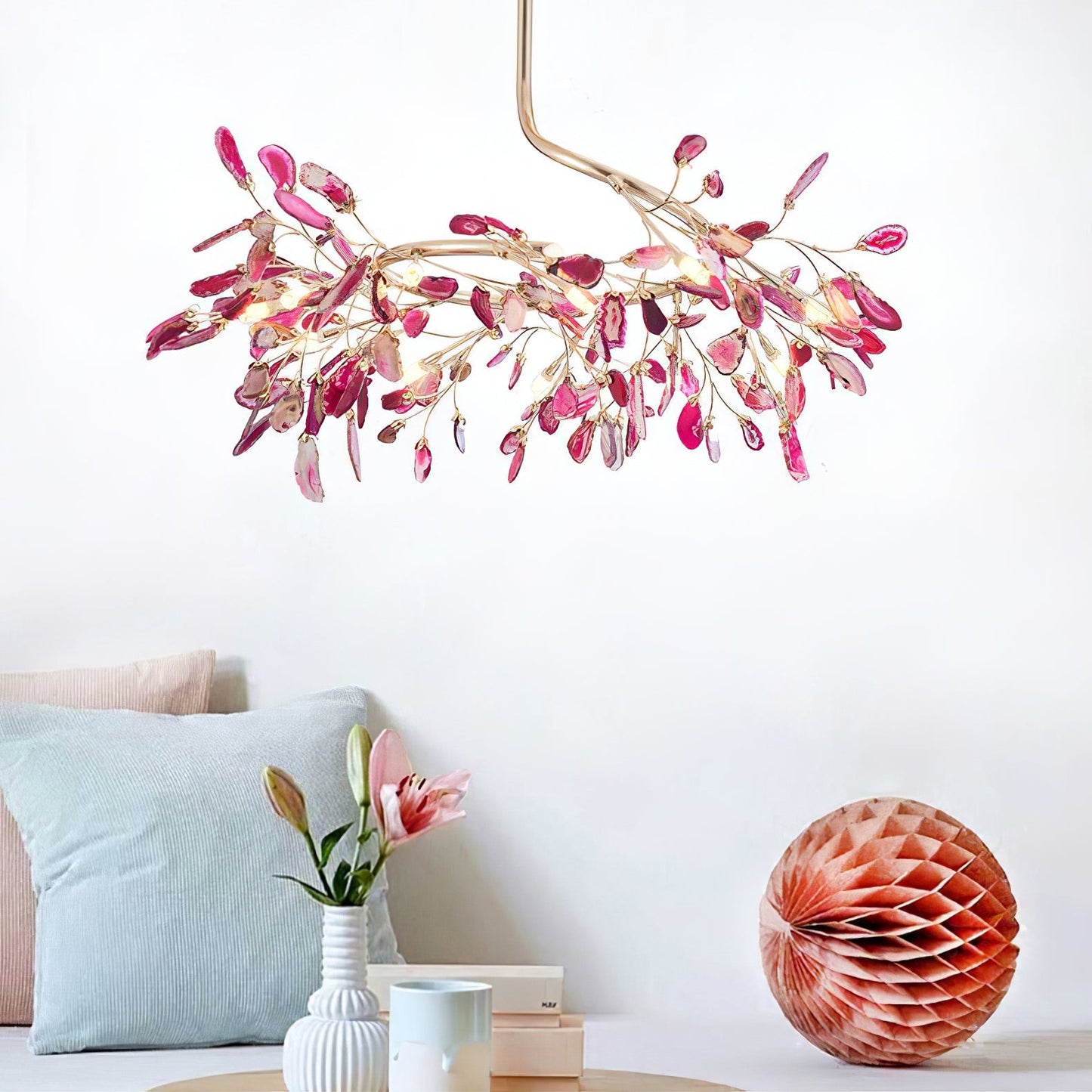 Agna – Nordisches Deckenlicht mit Natur-Achat