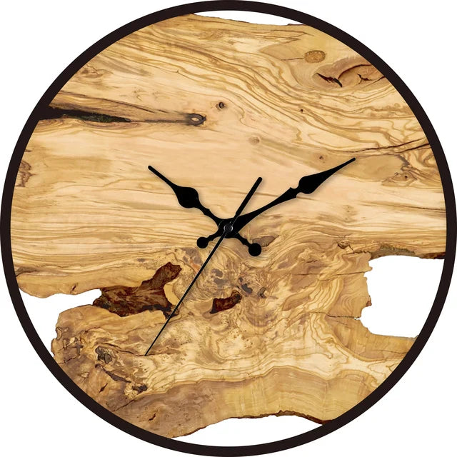Wanduhr aus Acryl mit Holzmaserung