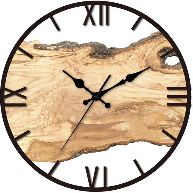 Wanduhr aus Acryl mit Holzmaserung