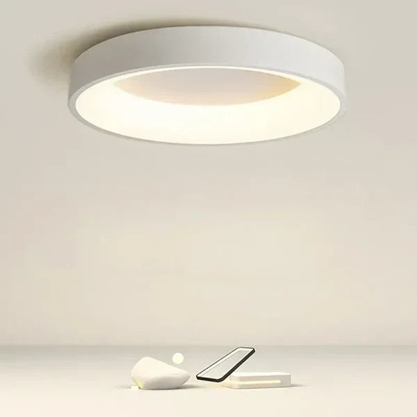 Runde LED-Deckenlampe im skandinavischen Stil – Warmweißes Licht für Wohnräume