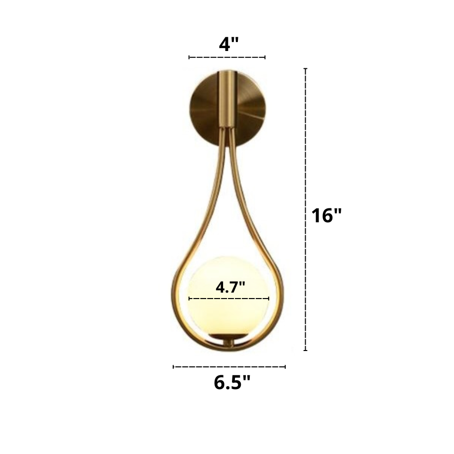 Aurora - Goldene Wandleuchte mit Glas-Globus