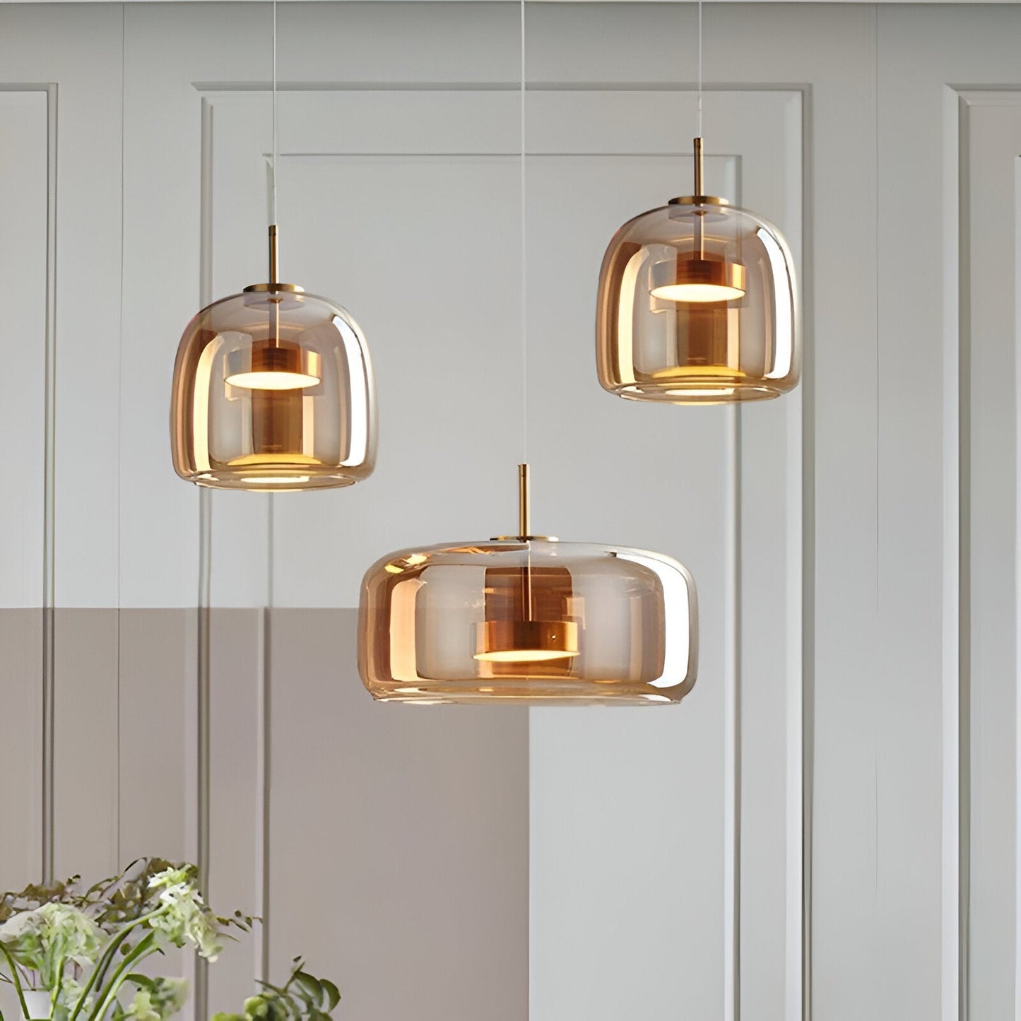Solenn – Retro-Modernes Glas LED Pendelleuchte