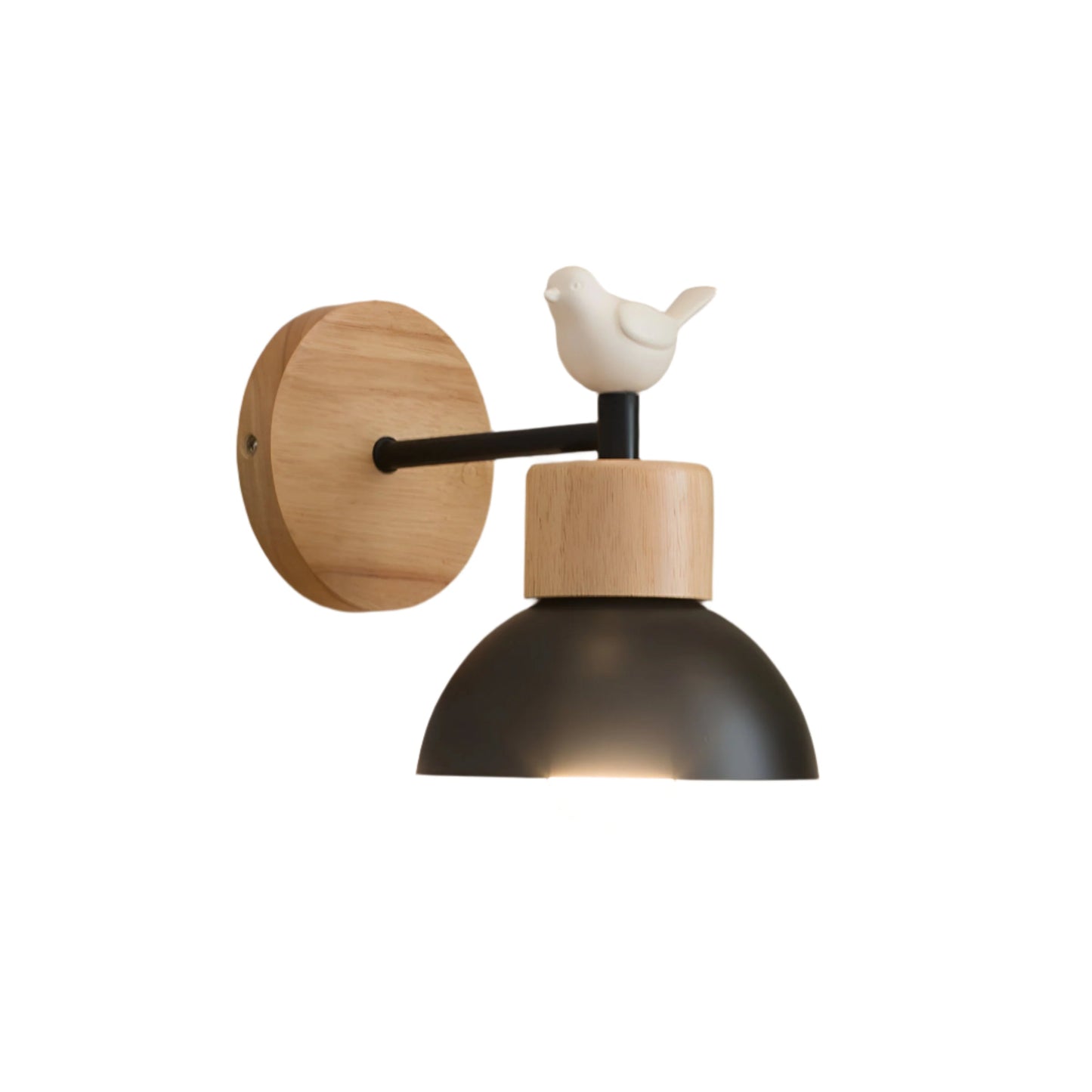 Vogel – Einfache halbkreisförmige Holz-Wandleuchte