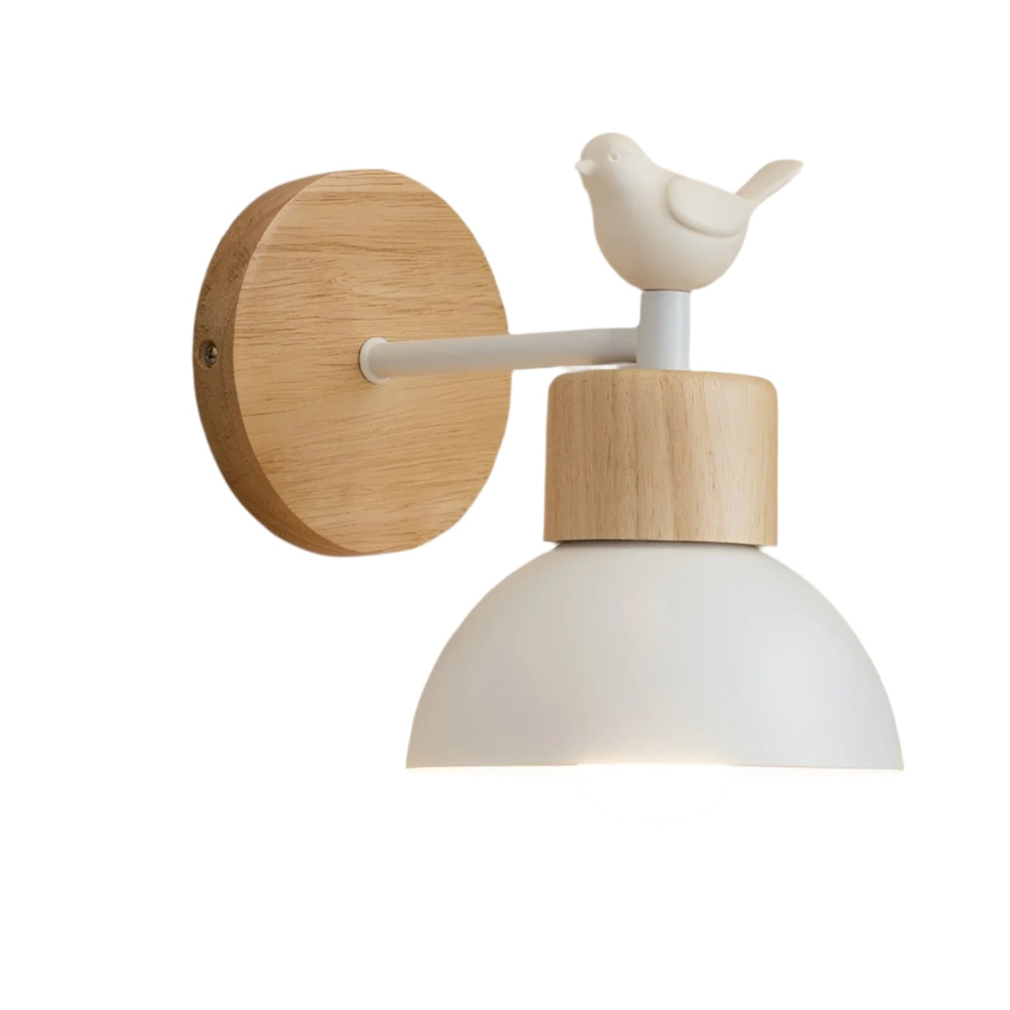 Vogel – Einfache halbkreisförmige Holz-Wandleuchte