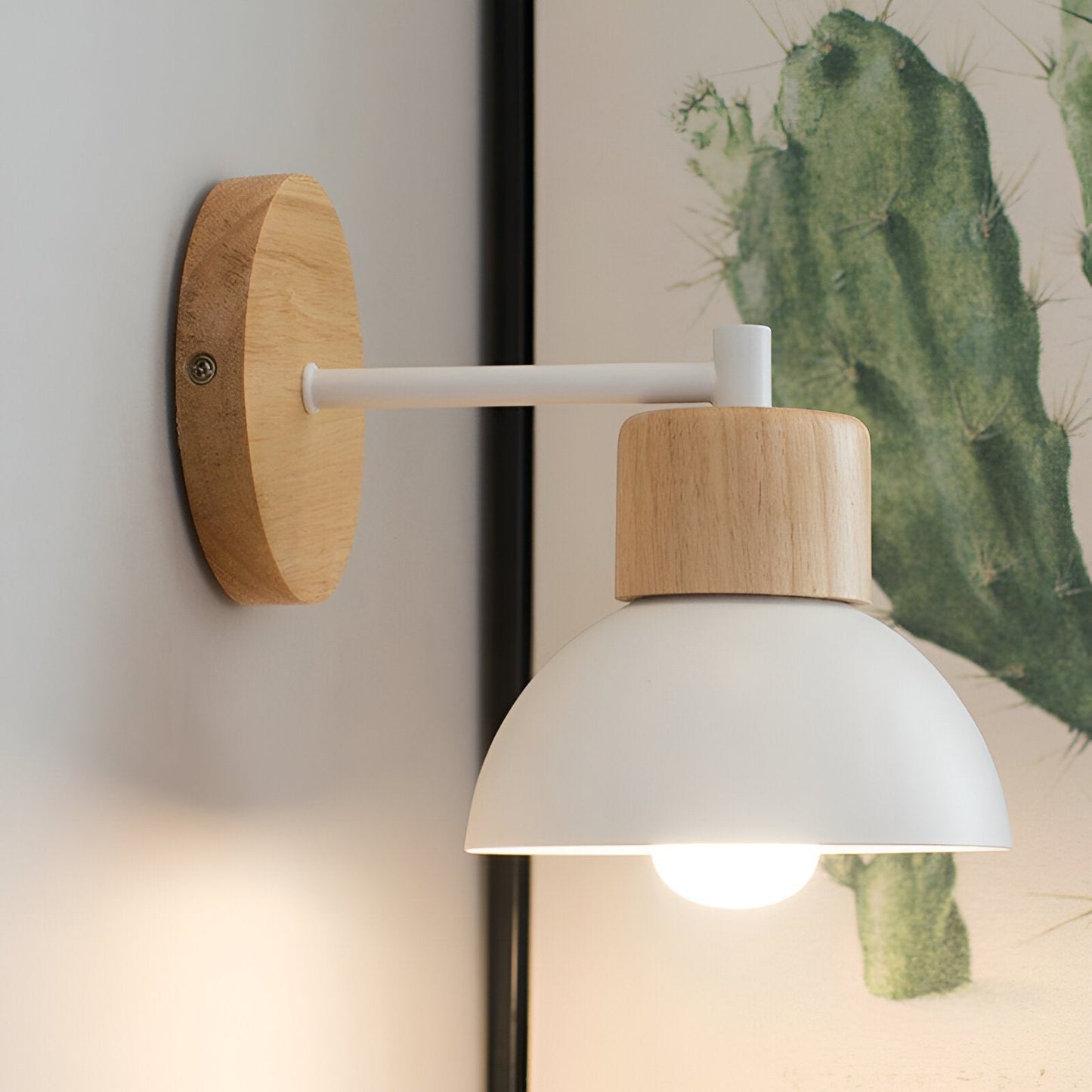 Vogel – Einfache halbkreisförmige Holz-Wandleuchte