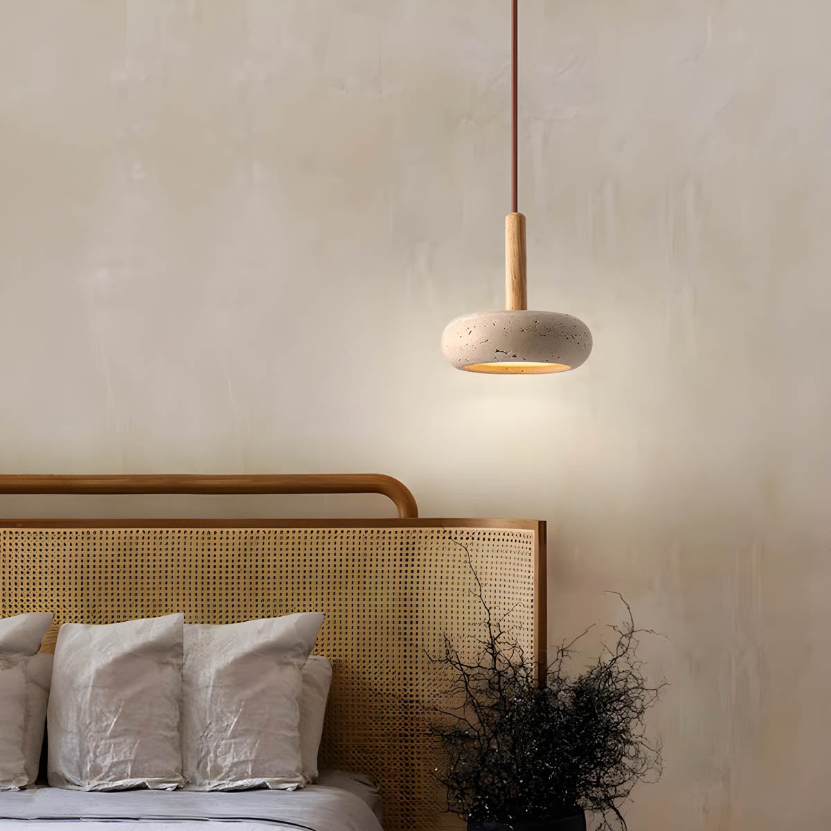 Osho – Hängelampe aus echtem Travertinstein für stilvolle Details