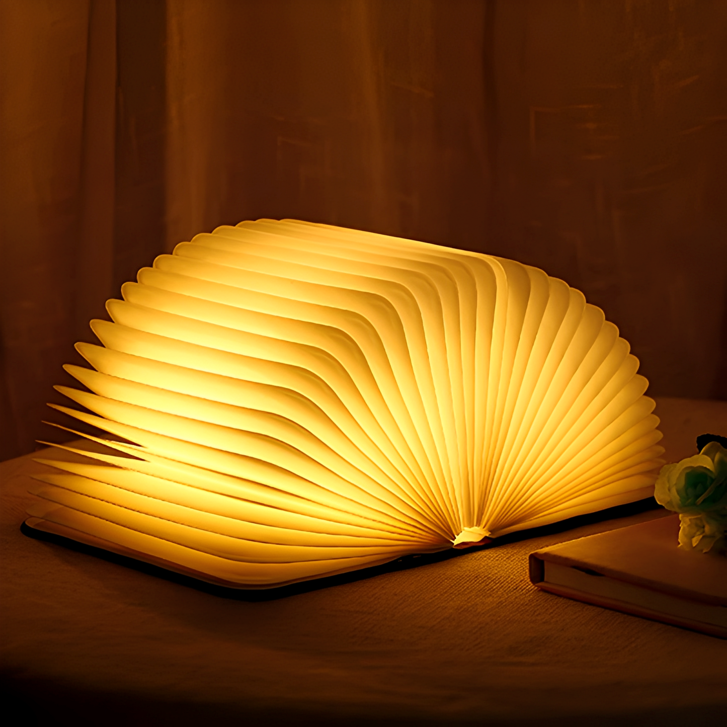 Levin – Faltbare LED-Nachtlampe im Lederlook