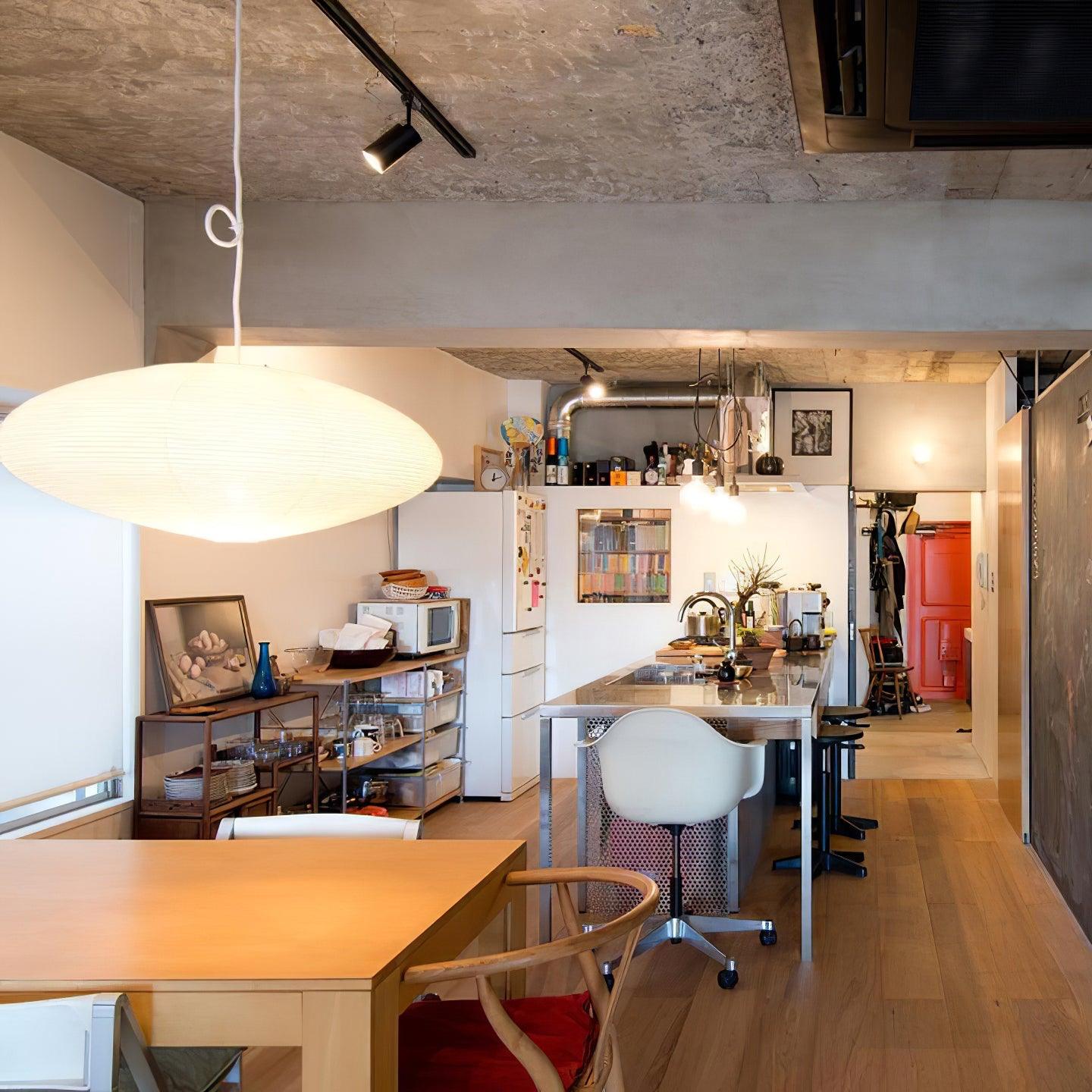 Miyako – Stoff-Deckenlampe im Laternenstil