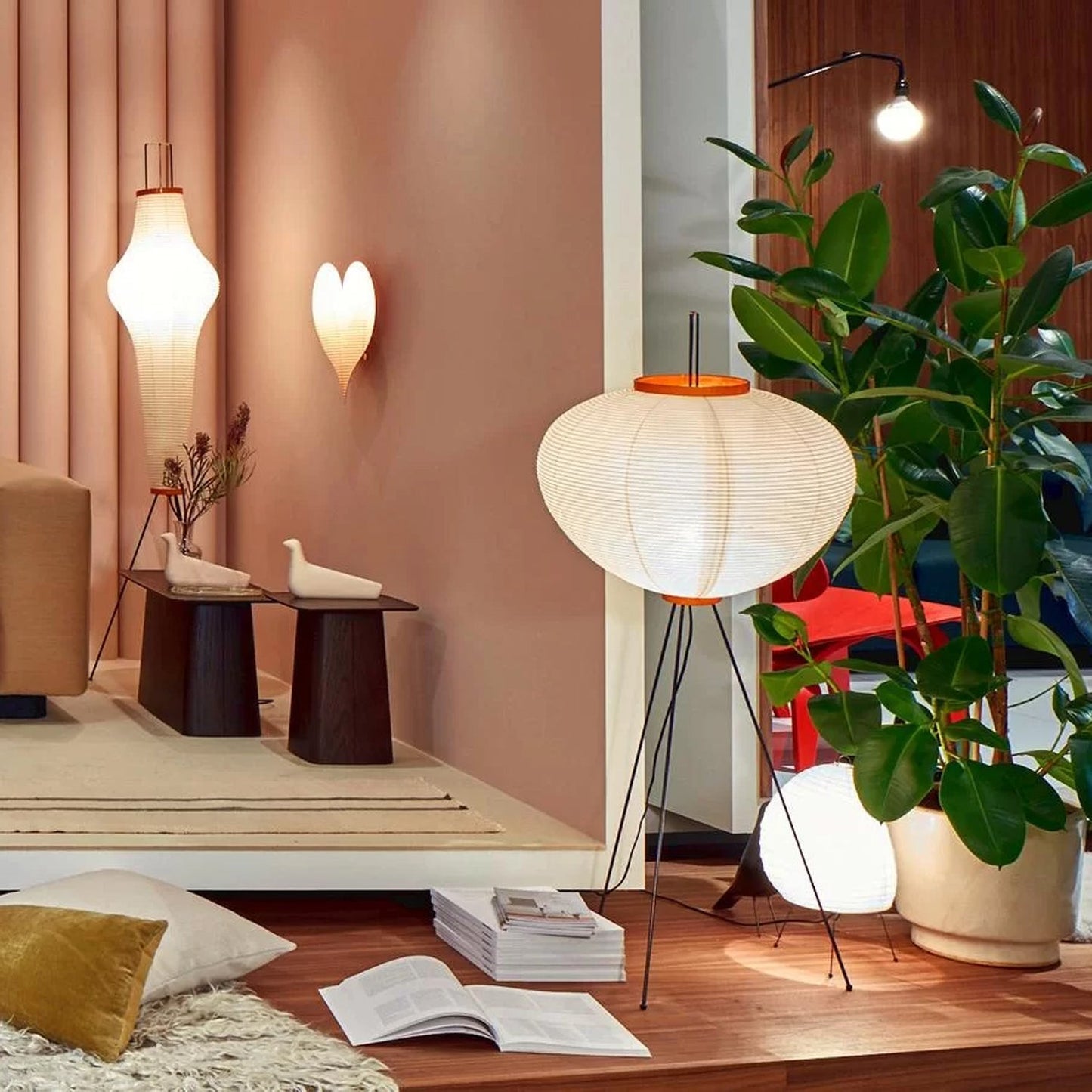 Noa – Stehlampe aus Reispapier: Schlichte Ruhe als Licht