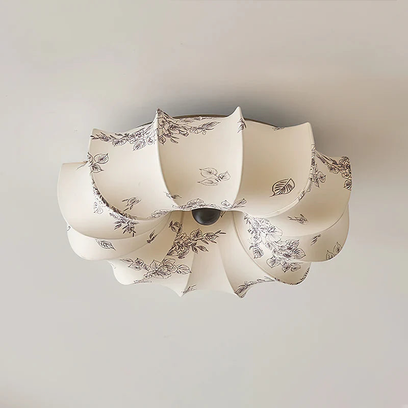 Nicole – Französische Retro-Deckenlampe mit Stoffschirm