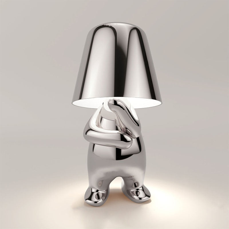 Kaori – Goldene Denker Statue Tischlampe mit USB & Berührung