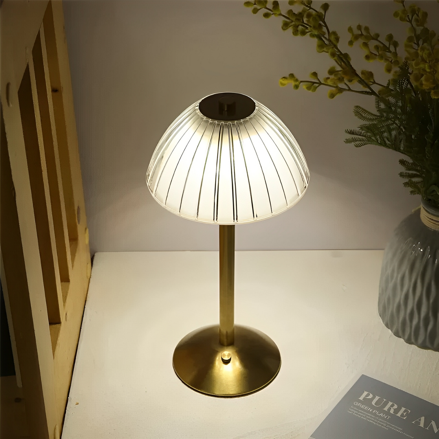Lunaris – Drahtlose Kristall-LED-Lampe für den Tisch mit 3 Lichttönen