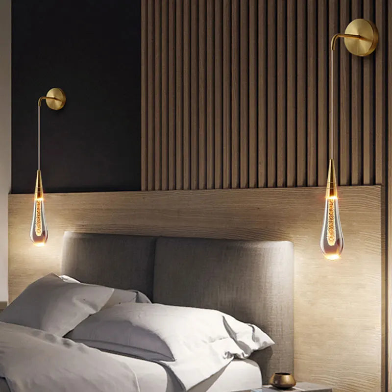 Norie – LED-Wandlampe mit Kristallen für edle Akzente