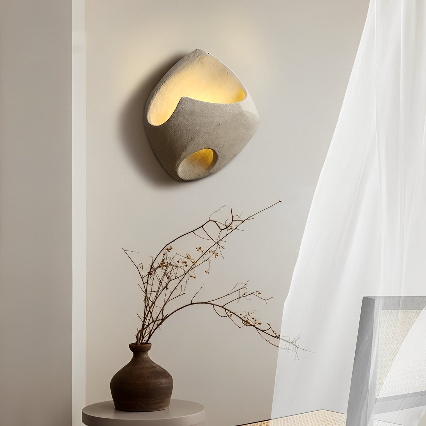 Edda – Wandlampe aus Beton im modernen Art-Déco-Stil