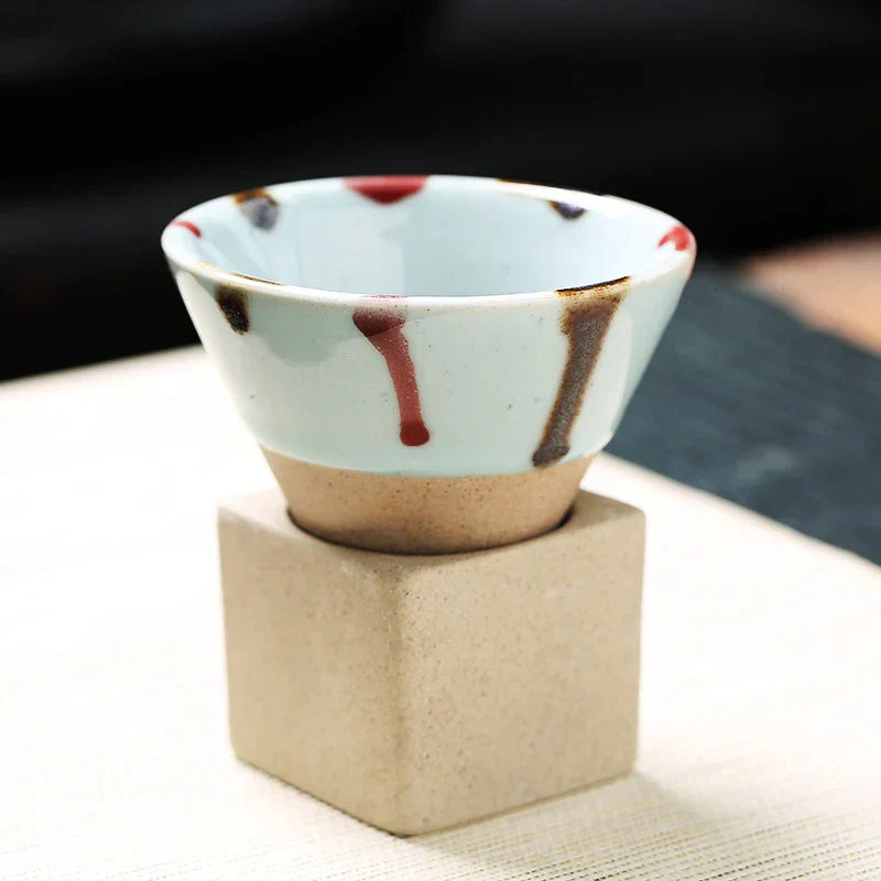 Yumi – Retro-Teetasse aus japanischer Grobkeramik