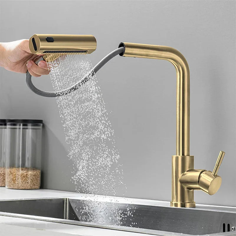 AquaGlow – Ausziehbare Küchenarmatur mit Wasserfall-Funktion