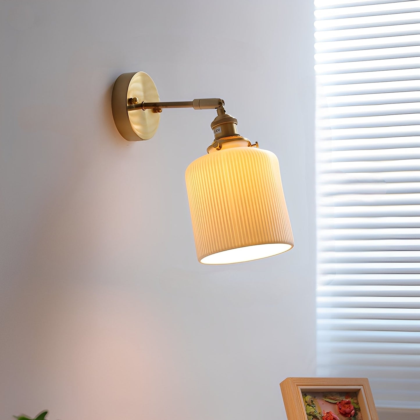 Arvid – Retro Messing-Faltkeramik-Deckenlampe