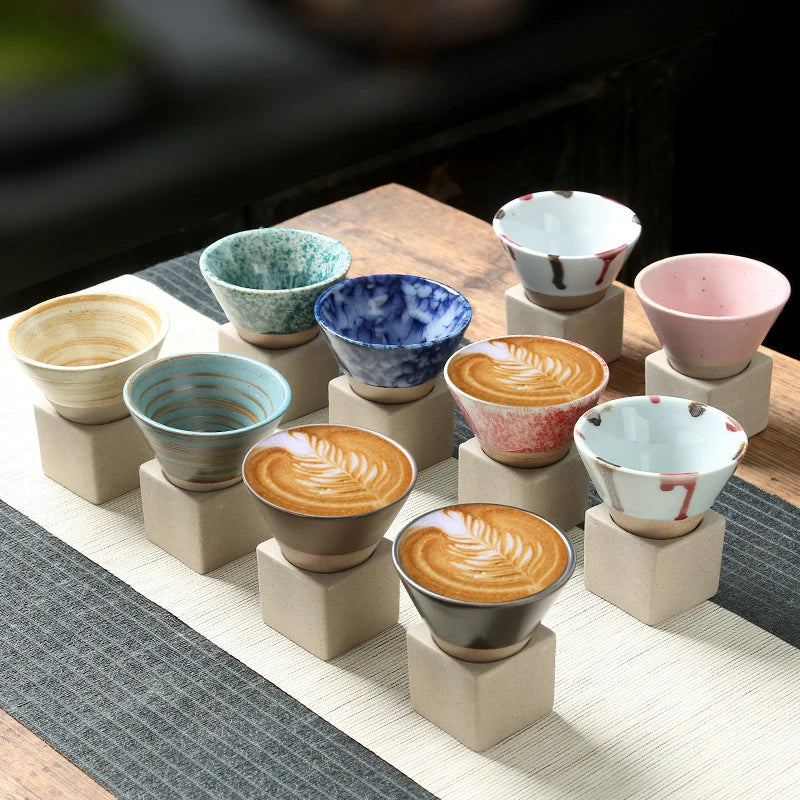 Yumi – Retro-Teetasse aus japanischer Grobkeramik
