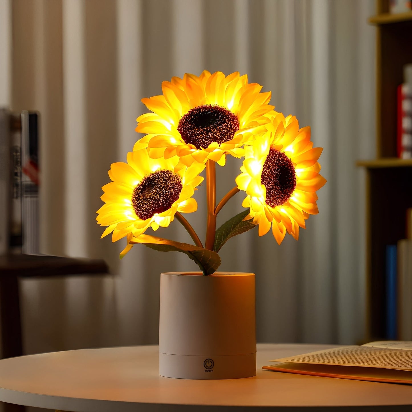 Solina – Wiederaufladbare Sonnenblumen LED-Lampe für die Nacht