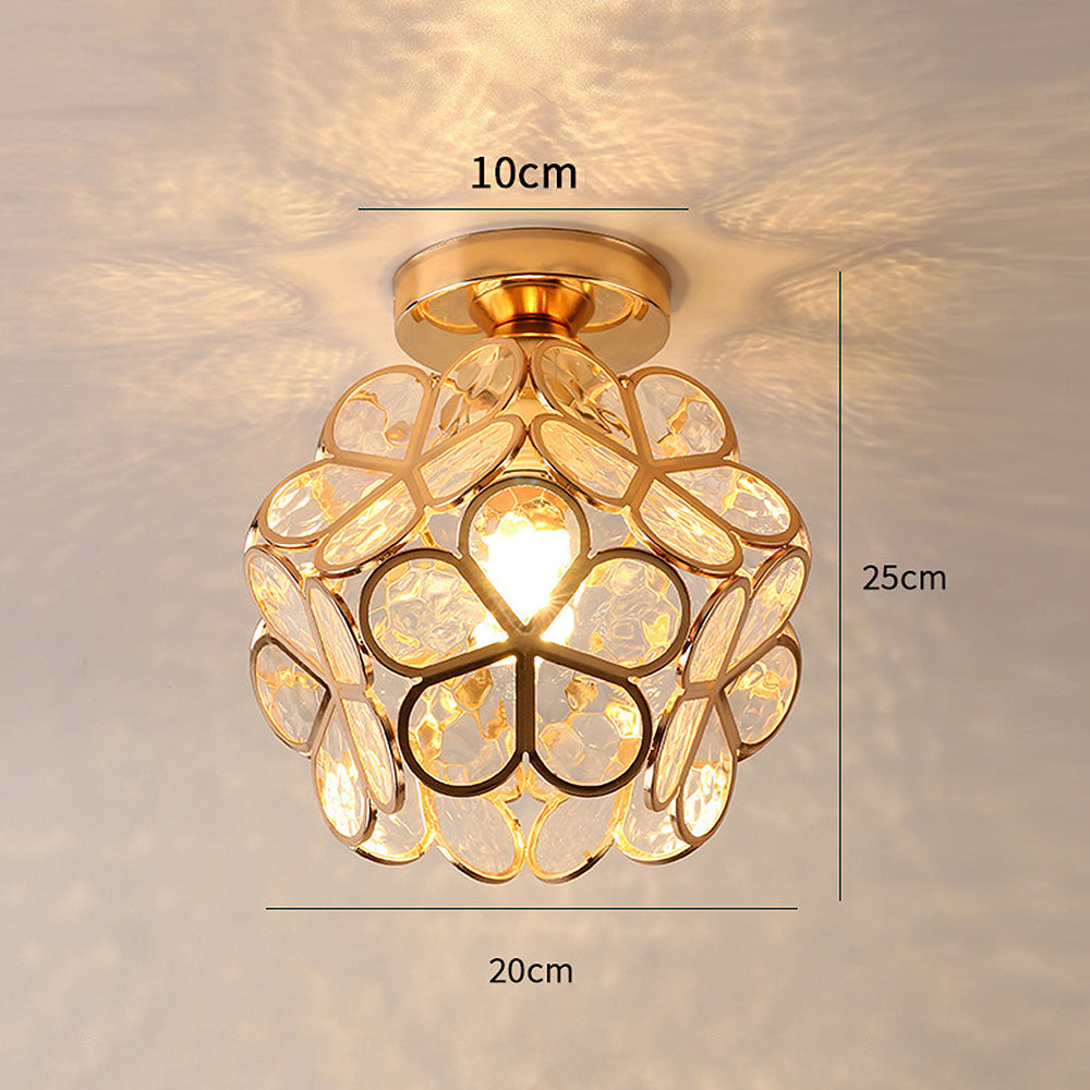 FloraLicht – Stilvolle Glas-Deckenleuchte im Blumen-Design für Flure