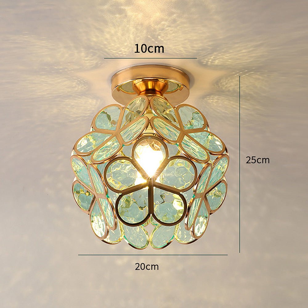 FloraLicht – Stilvolle Glas-Deckenleuchte im Blumen-Design für Flure