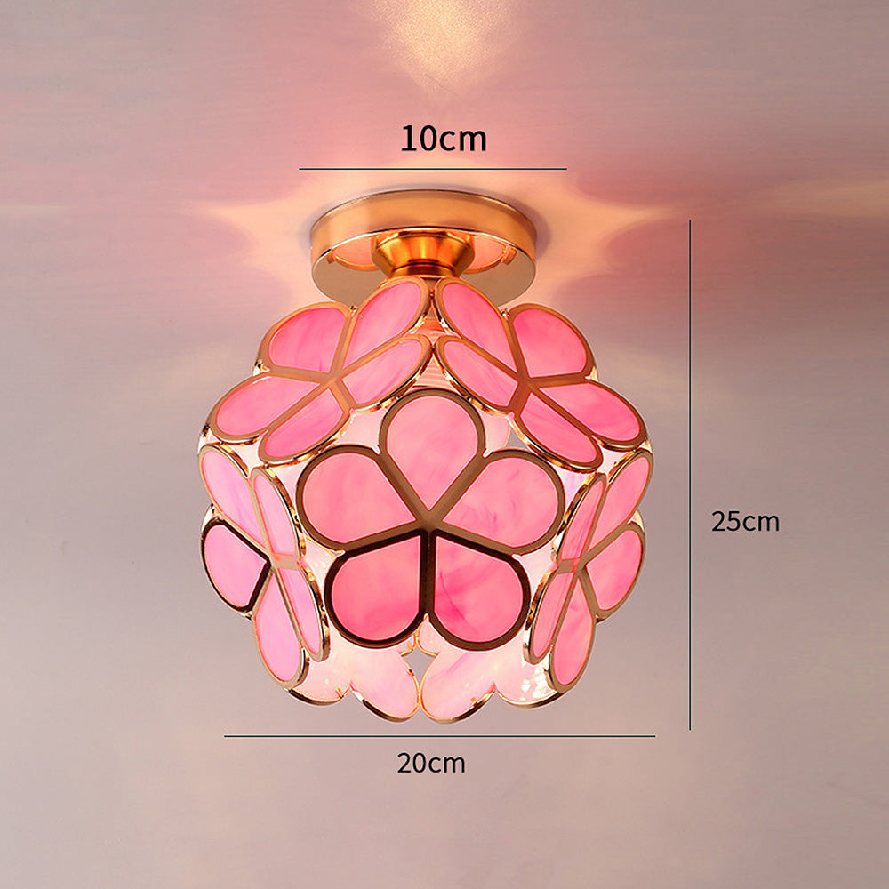 FloraLicht – Stilvolle Glas-Deckenleuchte im Blumen-Design für Flure