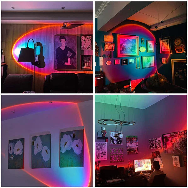 SonnenSchein – LED-Projektorlampe mit warmem Sunset-Effekt