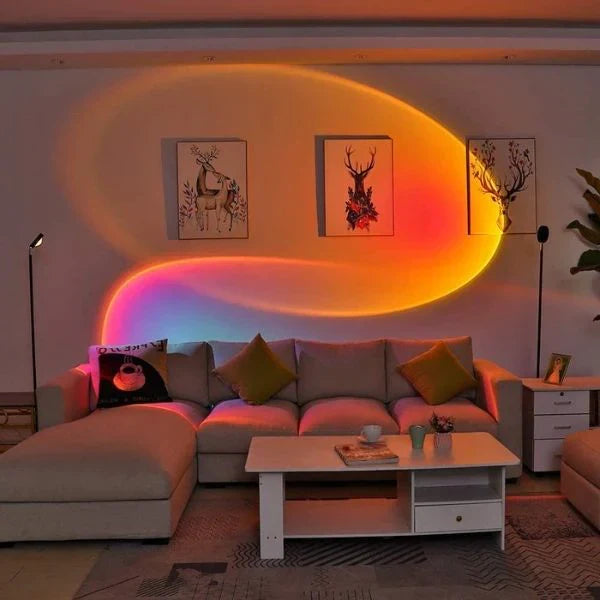 SonnenSchein – LED-Projektorlampe mit warmem Sunset-Effekt