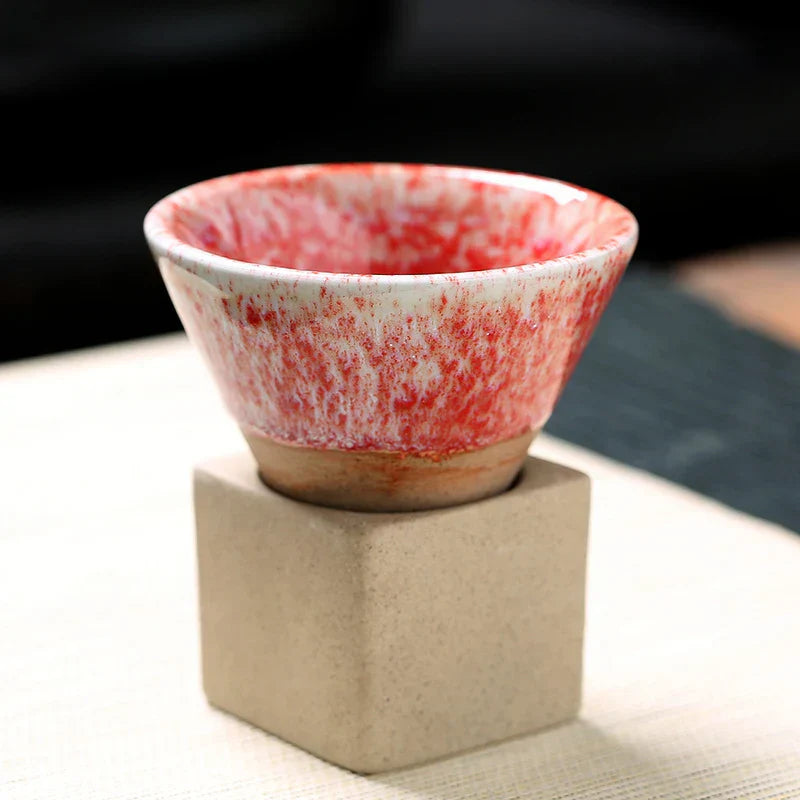 Yumi – Retro-Teetasse aus japanischer Grobkeramik