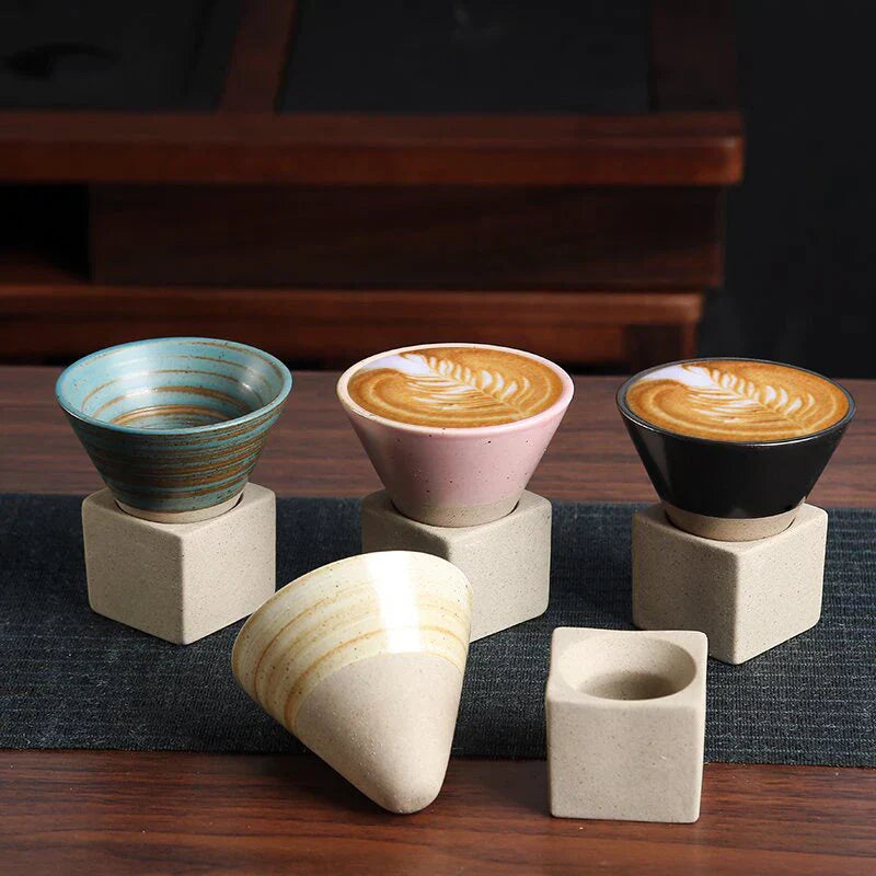 Yumi – Retro-Teetasse aus japanischer Grobkeramik
