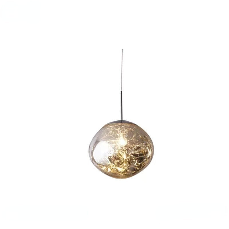 LavaGlow - LED-Pendelleuchte aus mundgeblasenem Lavaglas
